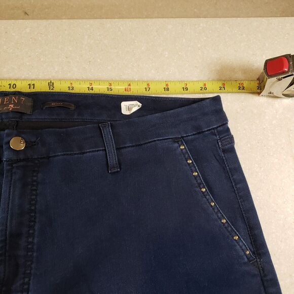 Jen7 by 7 For All Mankind Mid Rise Ankle Skinny Jeans Blue Size 24 - Picture 8 of 10